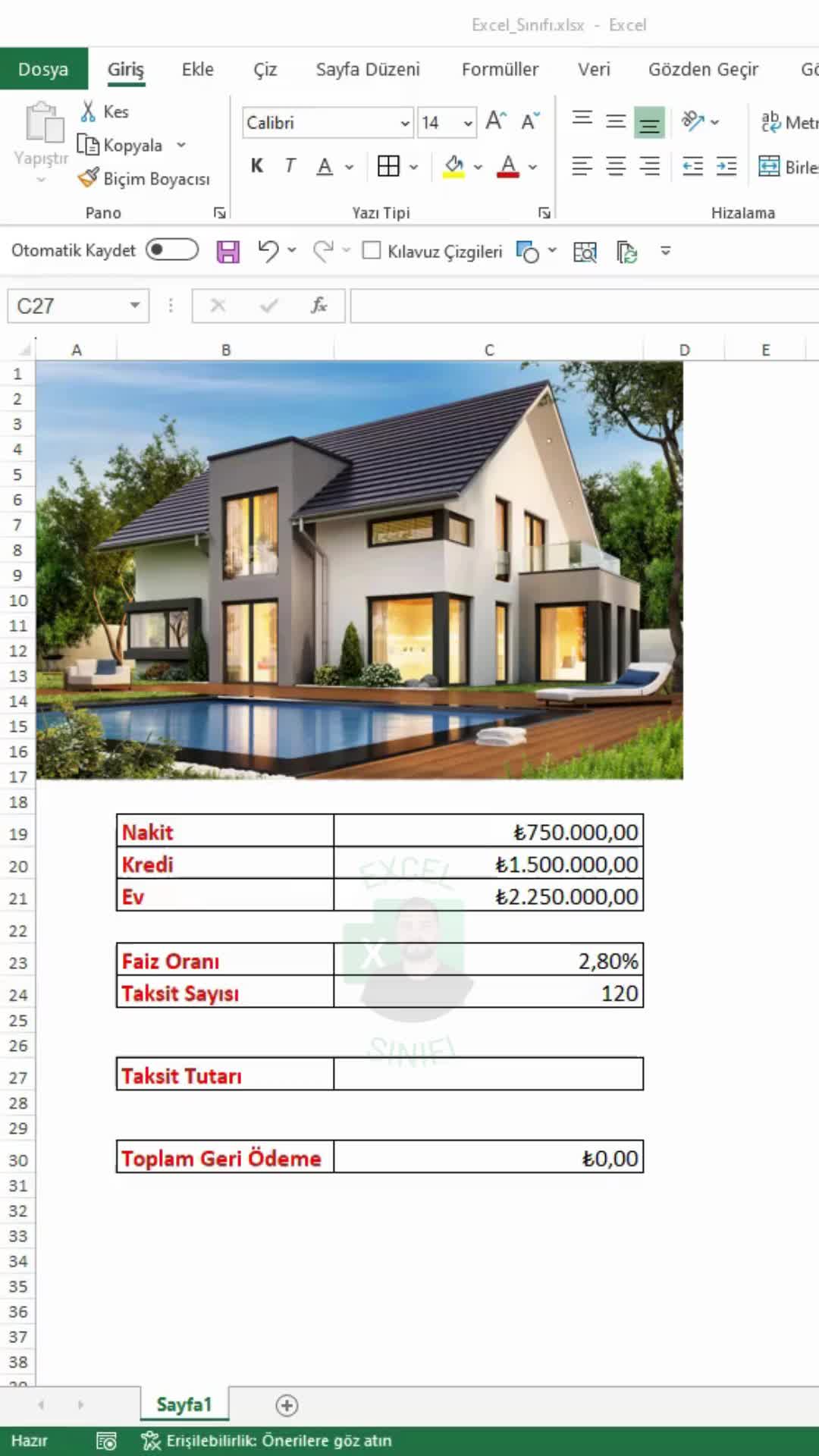 @Excel Sınıfı- Şahhan Yıldırır