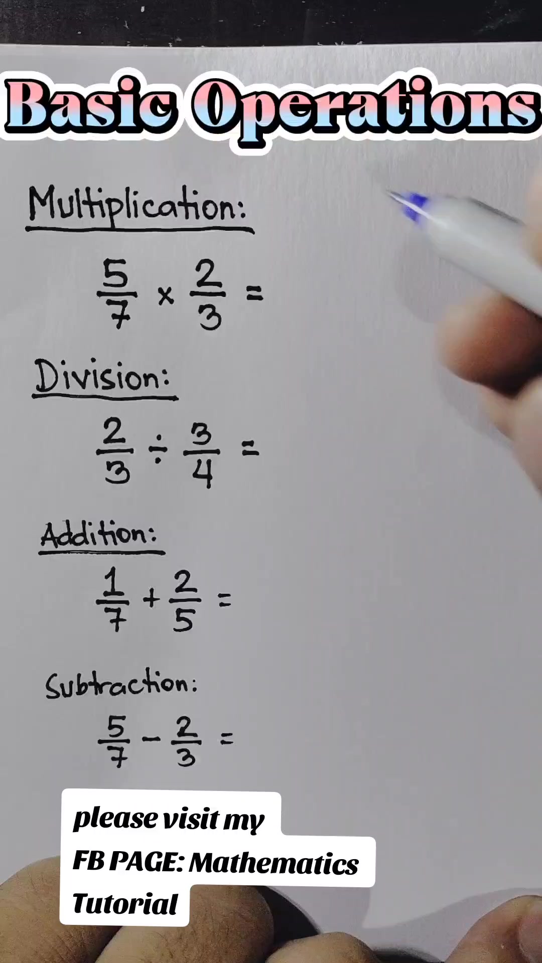 @MATHEMATICS TUTORIAL
