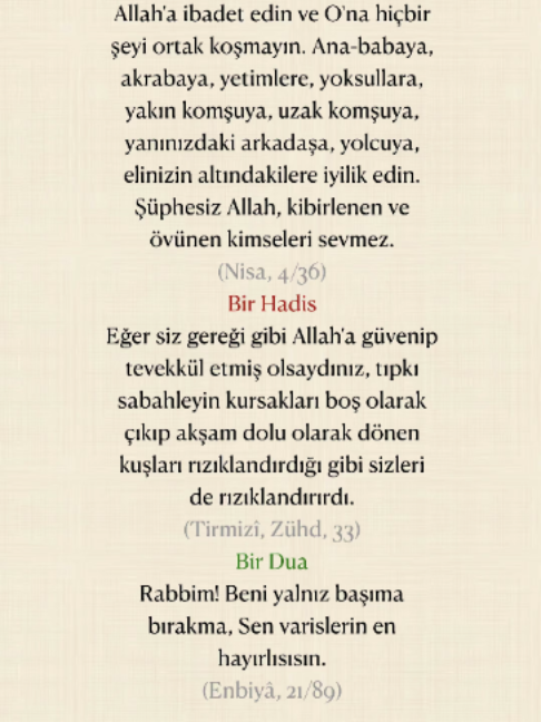 @Bir Ayet, Bir Hadis, Bir Dua
