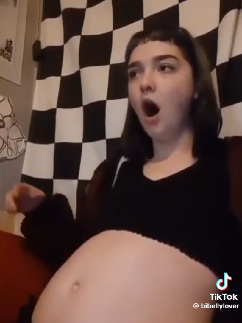 @Girl belly stuffed