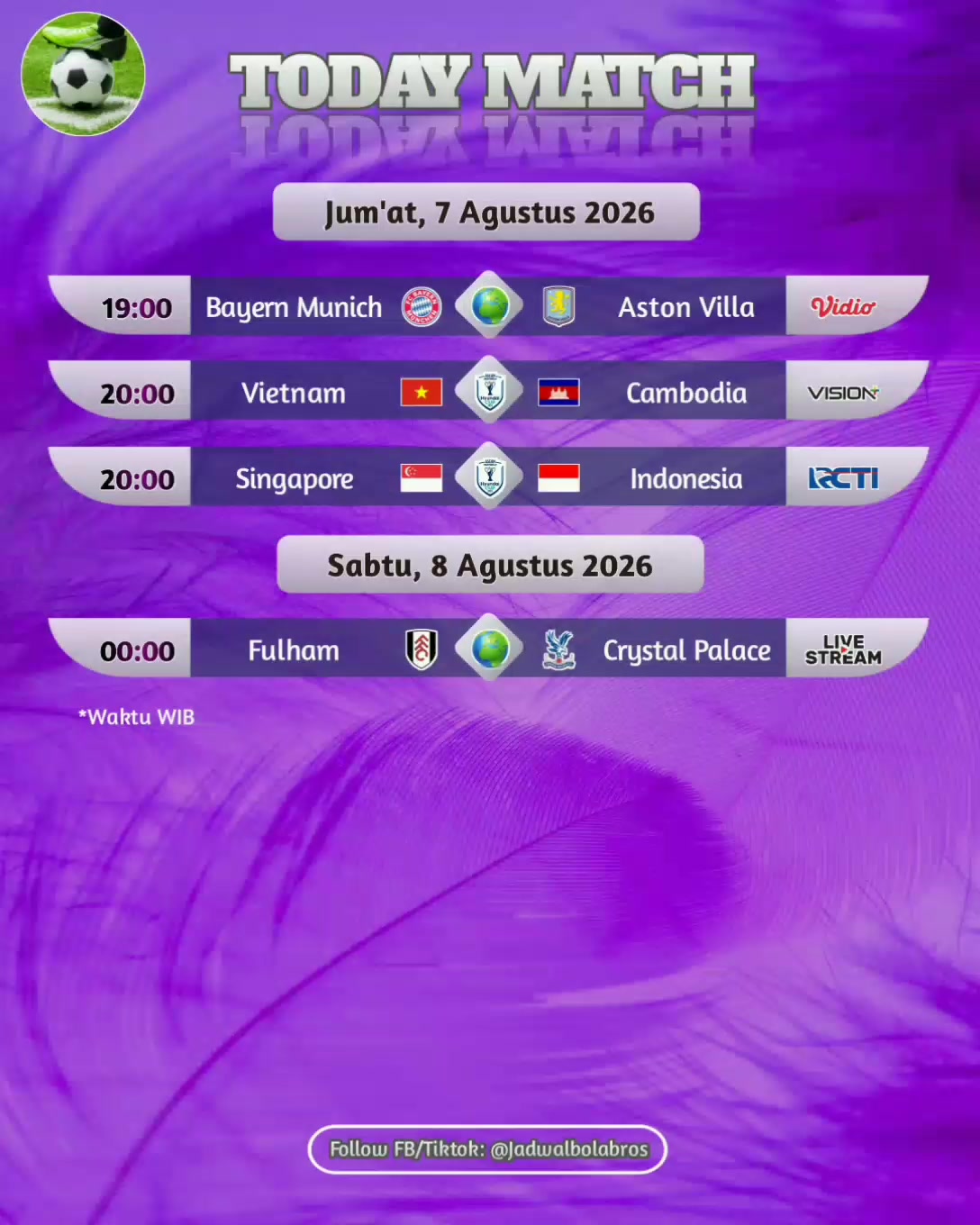 @Jadwal Bola Bros