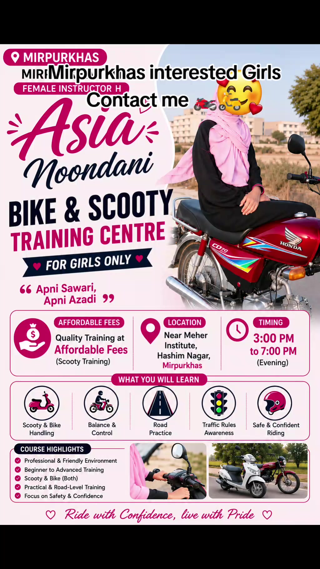 @Girl's Ride Academy Mirpurkhas