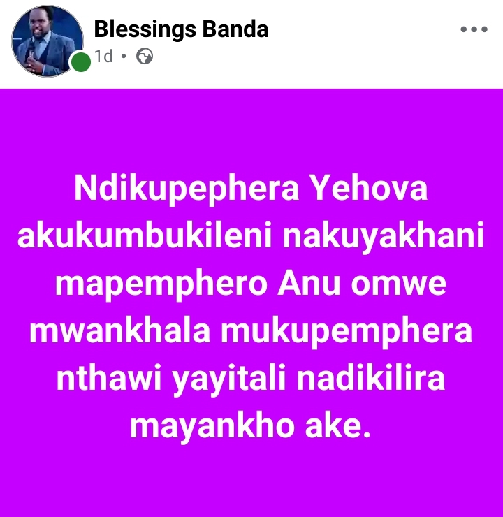 @Prophet Blessings Zuze Banda
