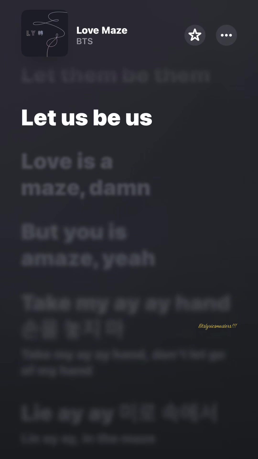 @BTS lyrics ⟬⟭⁷⊙⊝⊜