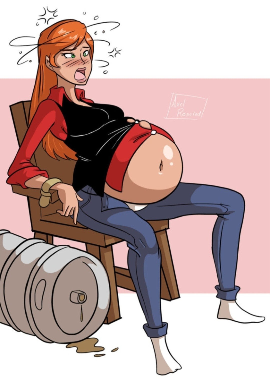 @Girl belly stuffed