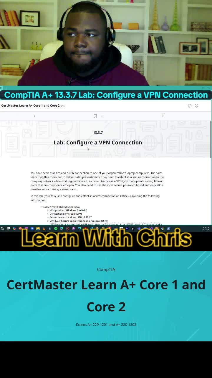 Comptia A+ 13.3.7 Lab-Configure a VPN | Get IT Certified (@getitcertified)