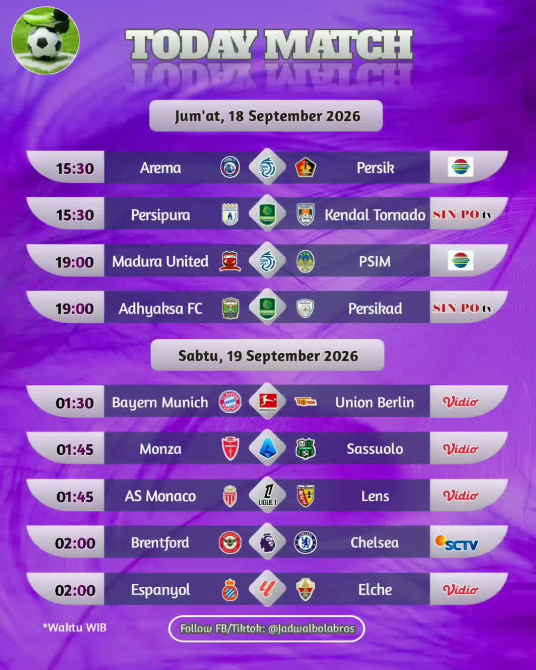 @Jadwal Bola Bros