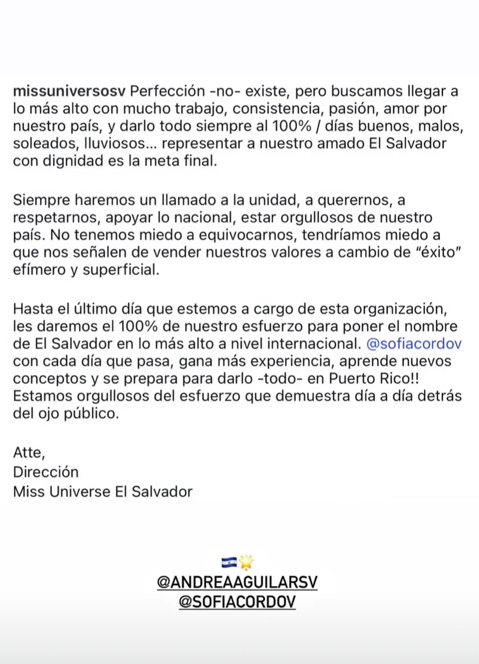 @Fans Miss universe El Salvador