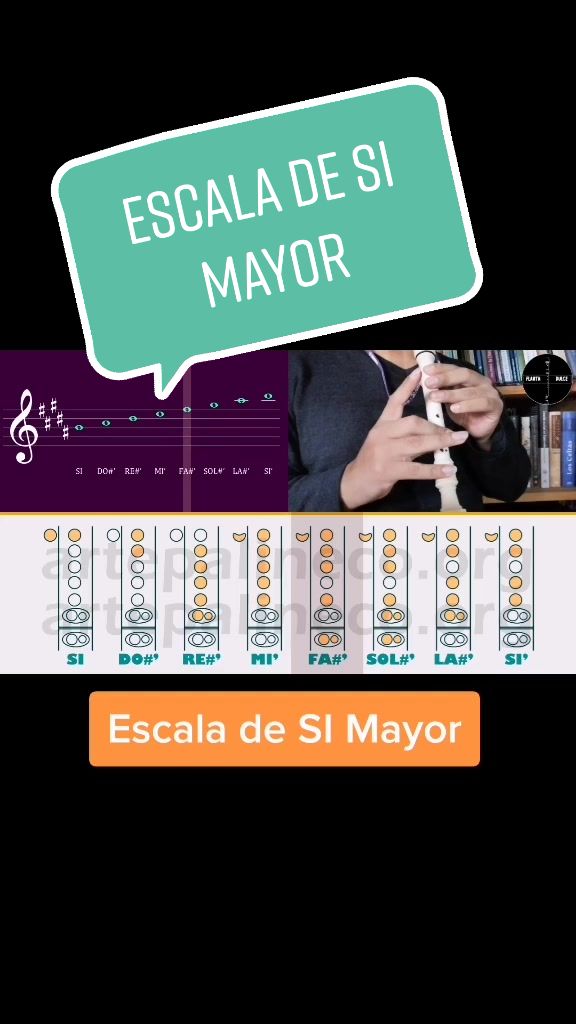 Escala de SI Mayor en flauta dulce | Flauta dulce soprano ...