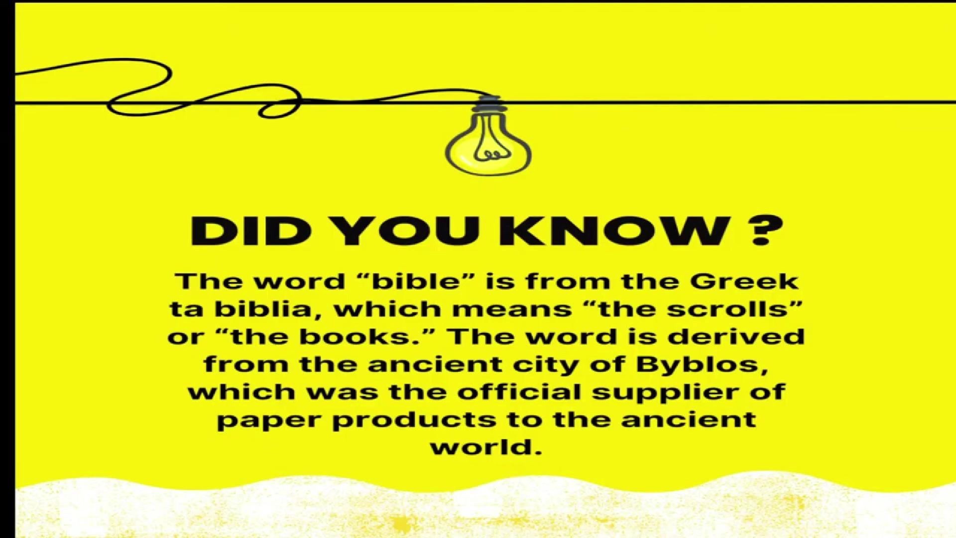 Bible Fun Facts