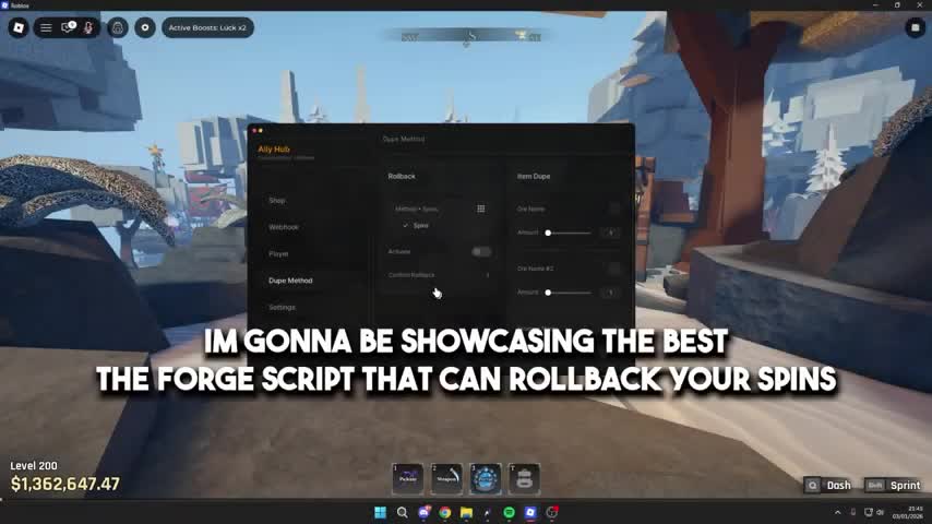 The Forge Script GUI - DUPE SPINS | WeHub (@revware96)
