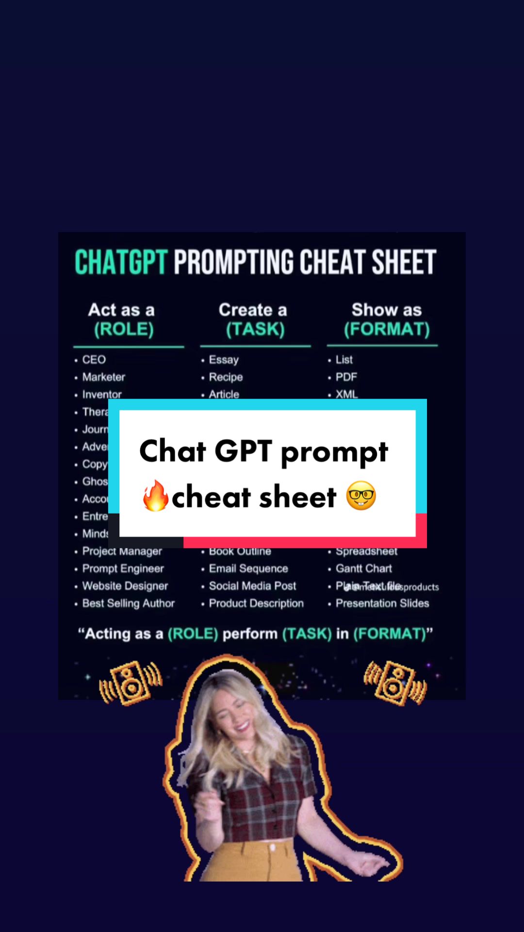 Prompt cheat sheet for chat gpt | AI NuggetZ (@ainuggetz)