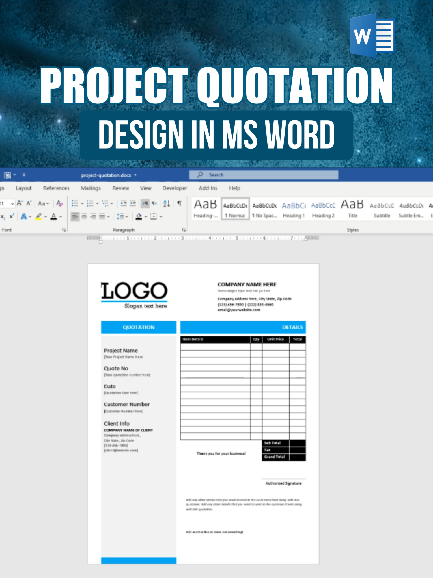 How to Design a Quotation Template in | Office templates online.com ...