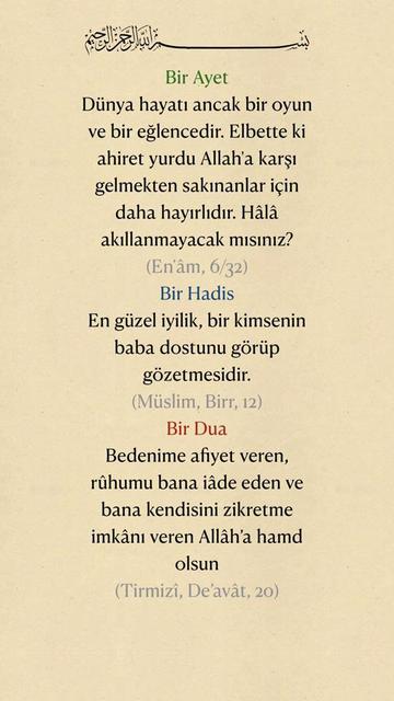 @Bir Ayet, Bir Hadis, Bir Dua