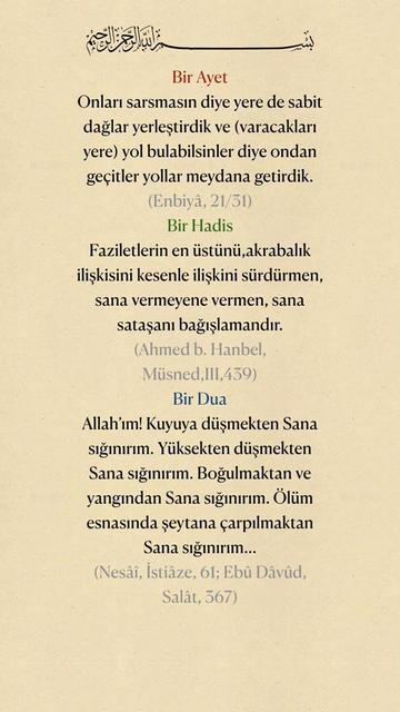 @Bir Ayet, Bir Hadis, Bir Dua