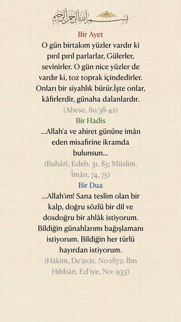 @Bir Ayet, Bir Hadis, Bir Dua