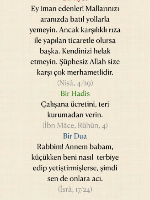 @Bir Ayet, Bir Hadis, Bir Dua