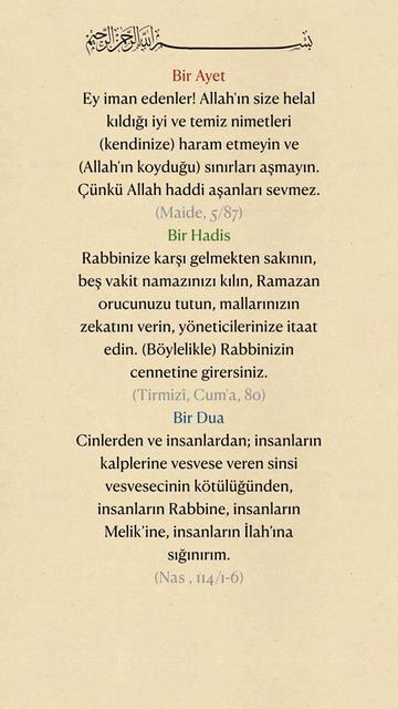 @Bir Ayet, Bir Hadis, Bir Dua