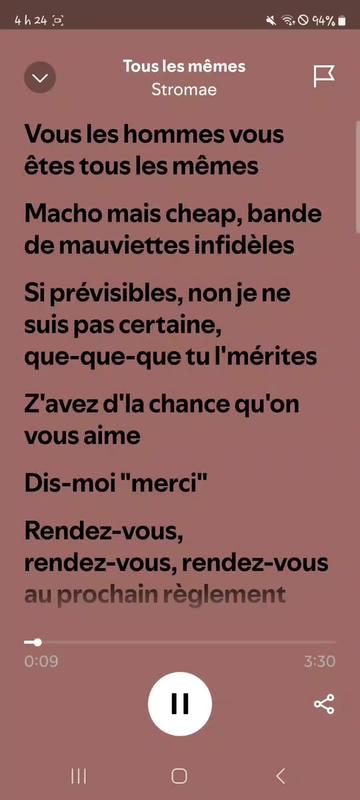 @Parole des chansons