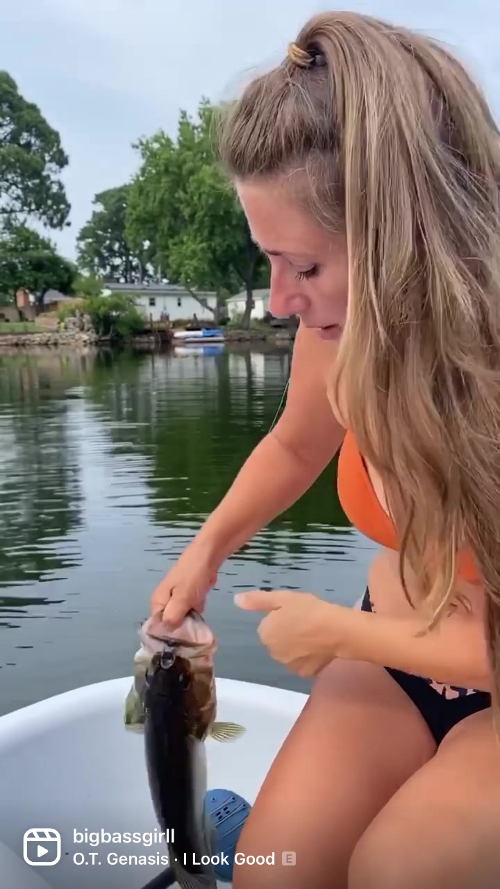 @Big bass girl fishing