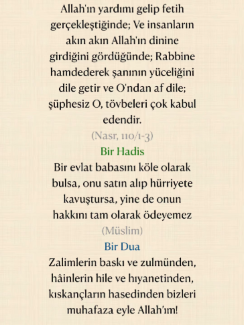 @Bir Ayet, Bir Hadis, Bir Dua