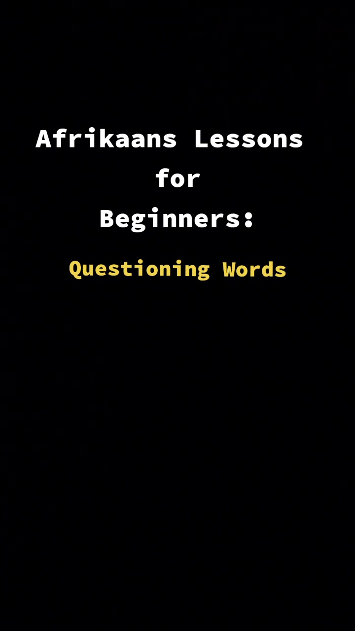 @Let's Learn Afrikaans