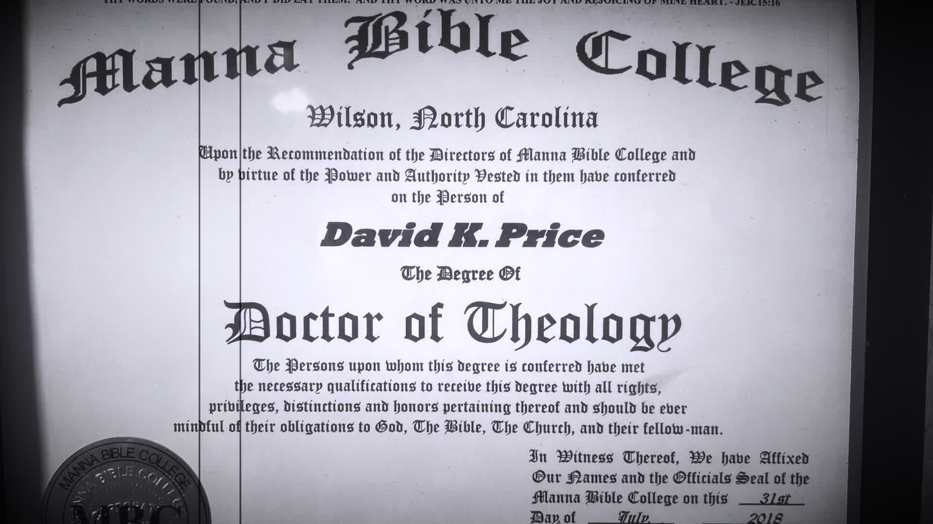 @Dr. David Price Sr.