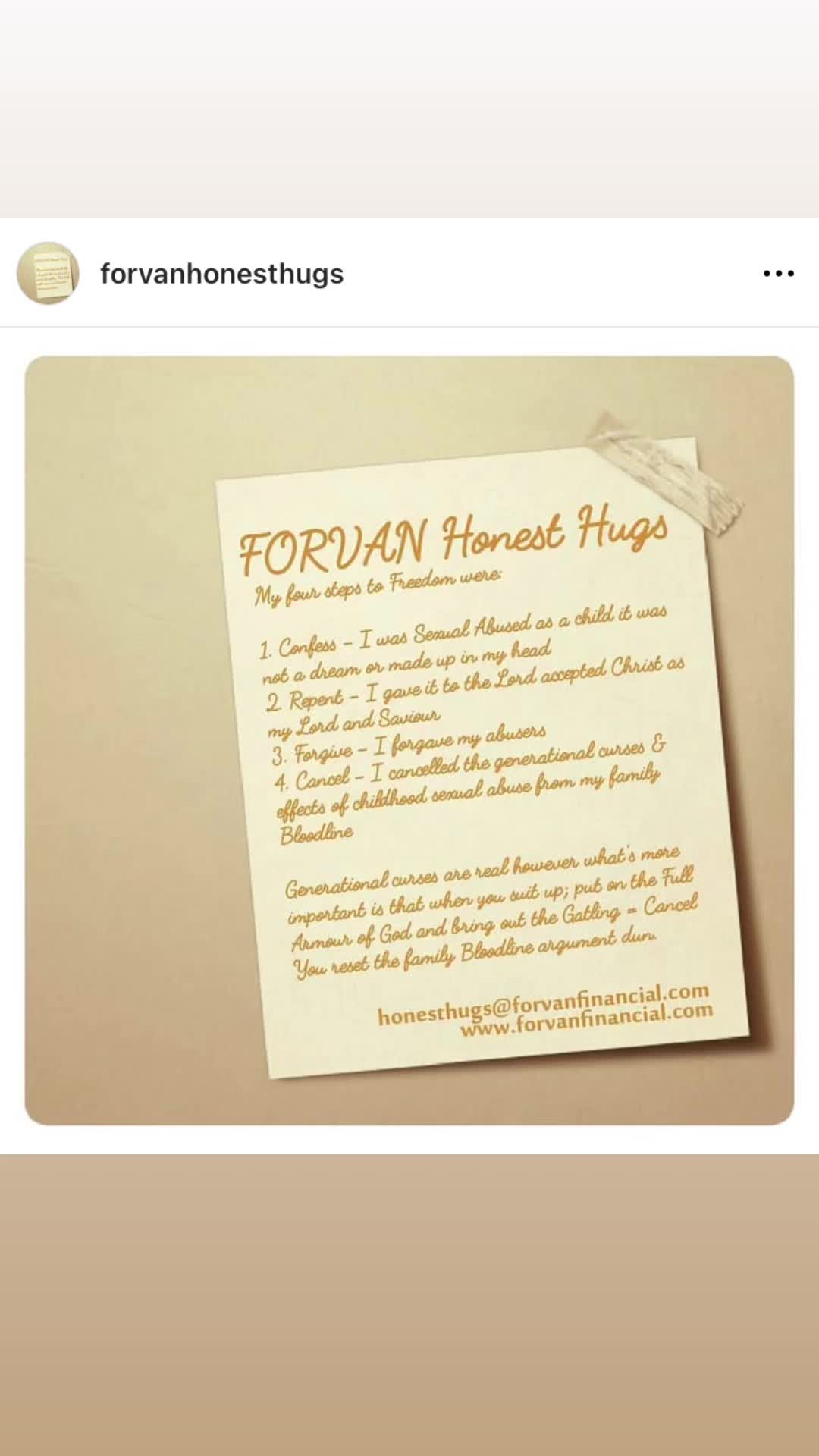 @FORVAN Honest Hugs