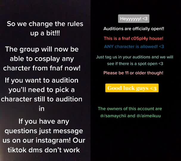 @>auditions! <