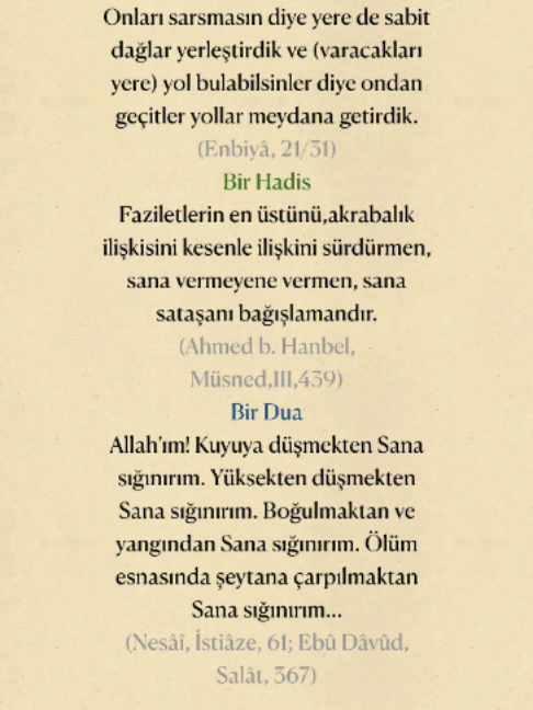 @Bir Ayet, Bir Hadis, Bir Dua