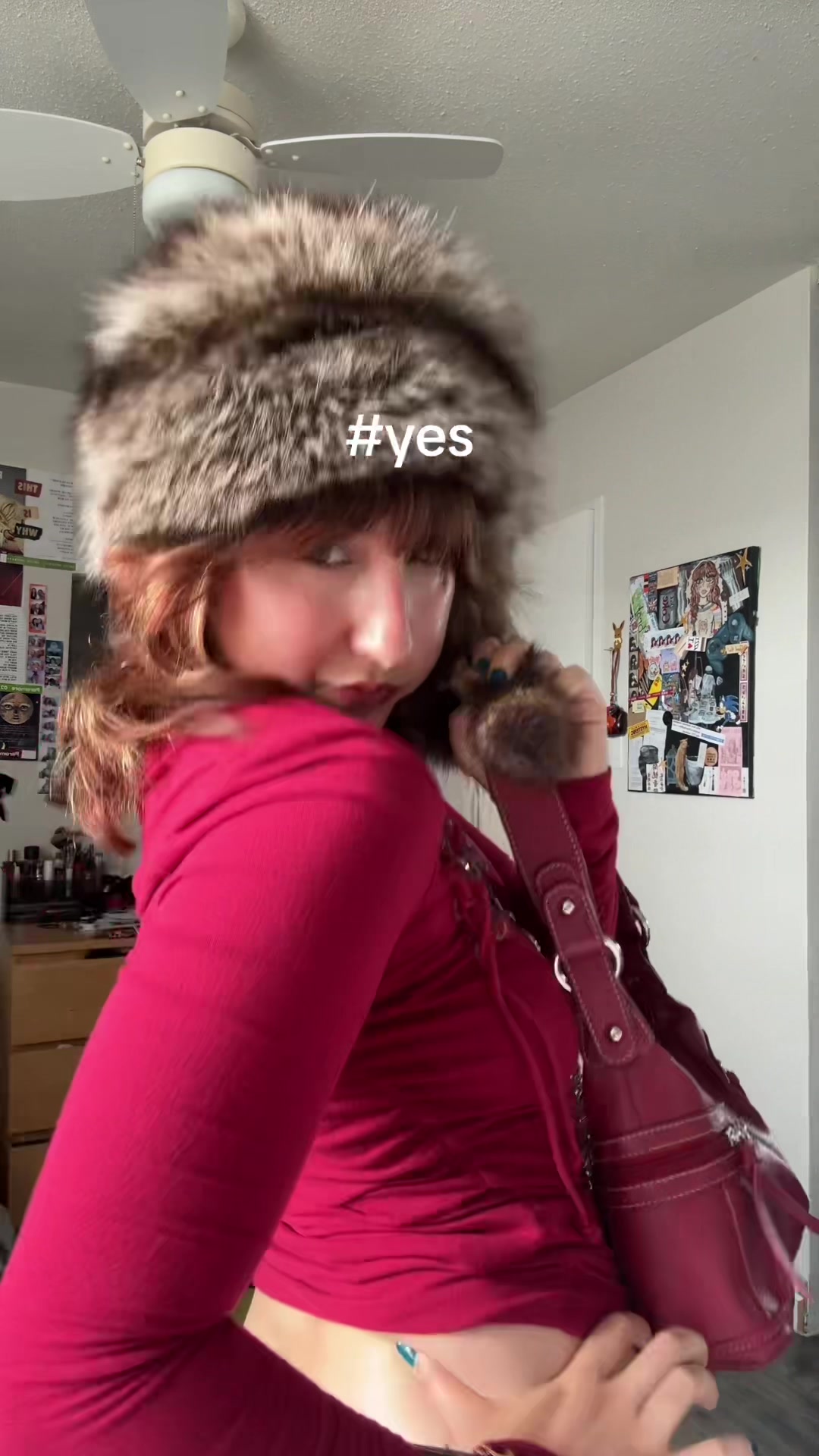 @girl with raccoon tail hat