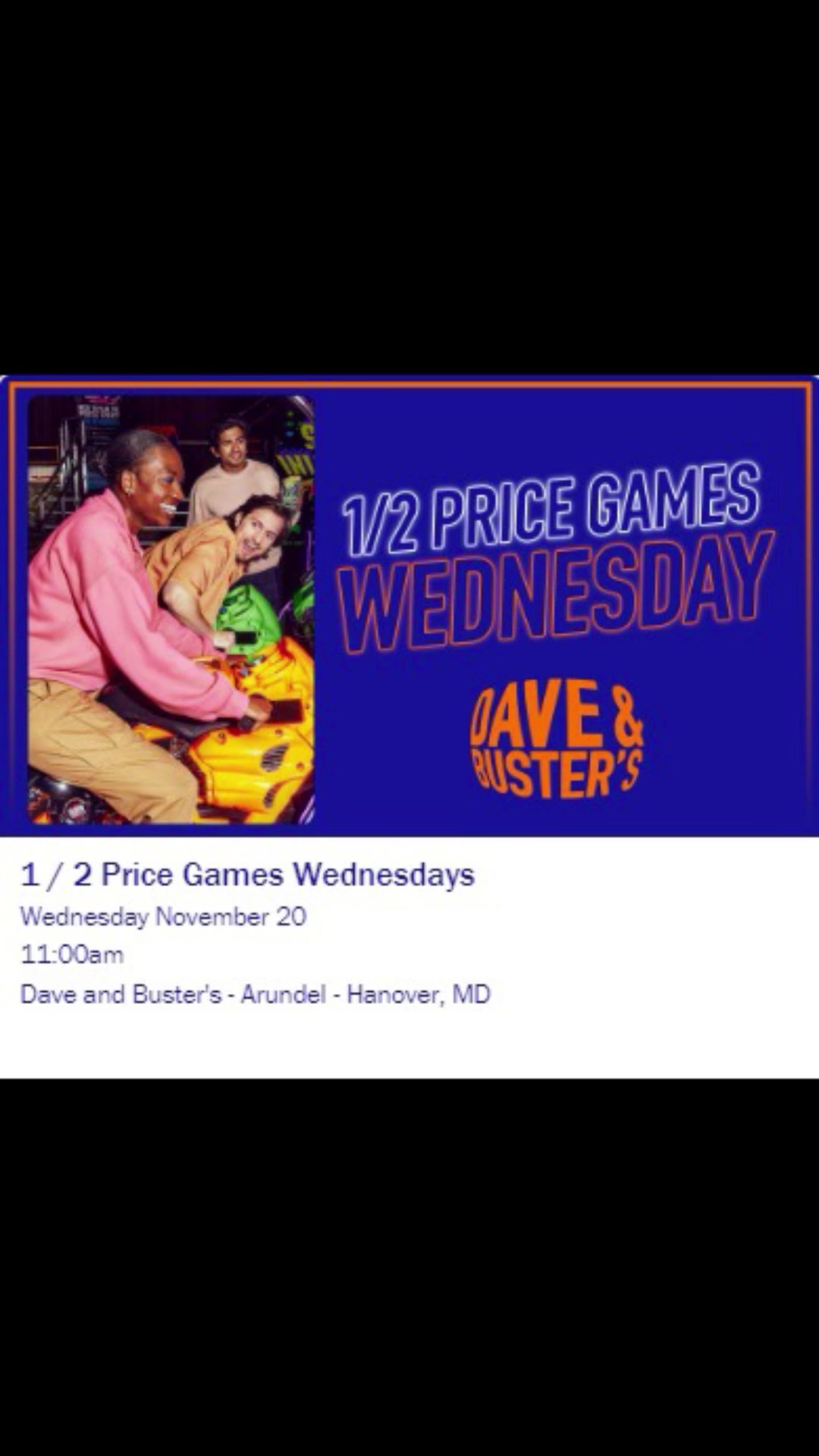 @Dave & Buster's Arundel Mills