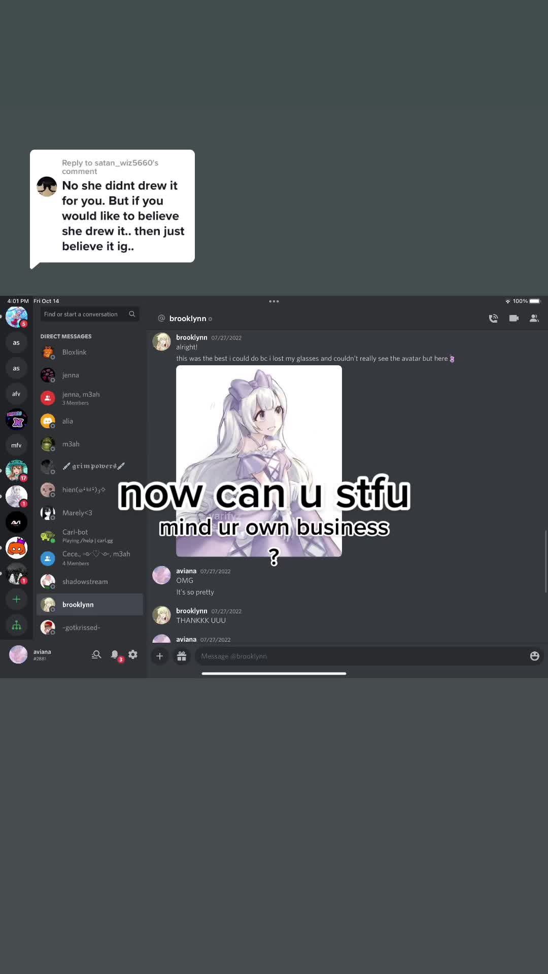 @avi 🌊 + comment im shadowban