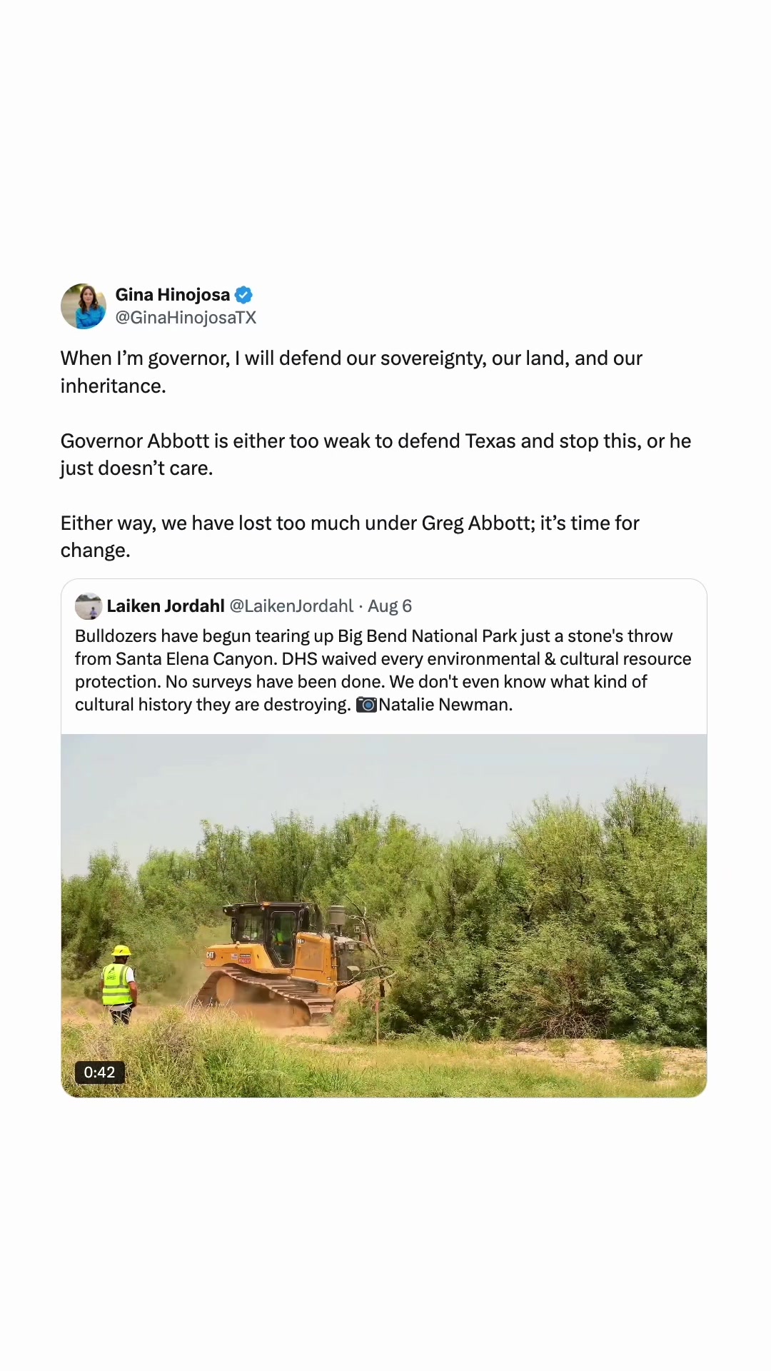 @Gina Hinojosa for Governor