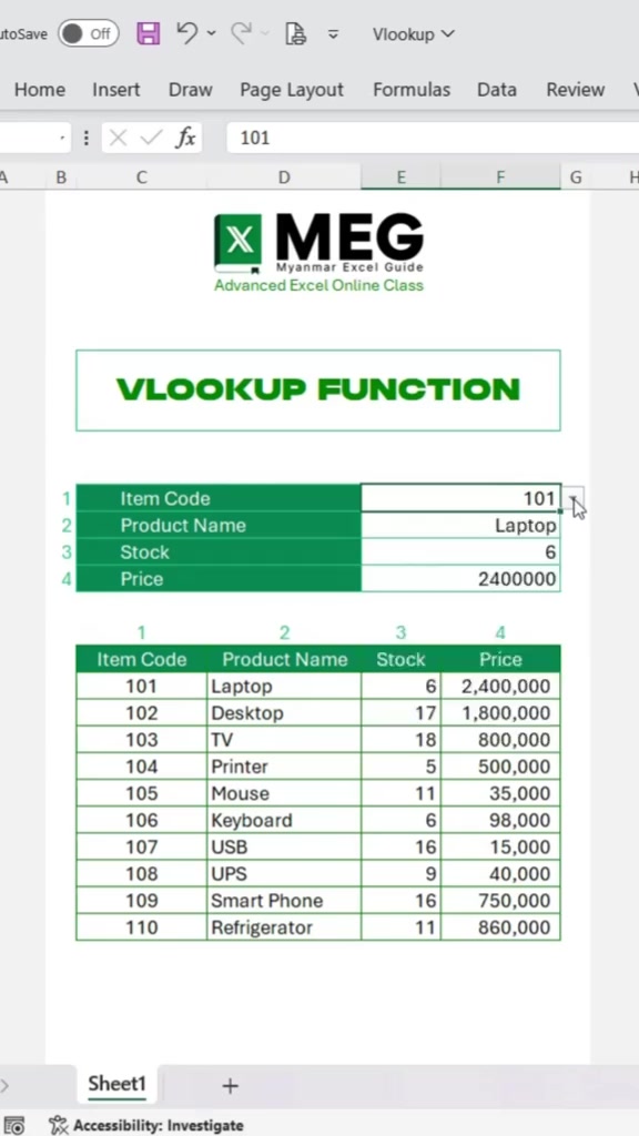 @Myanmar Excel Guide