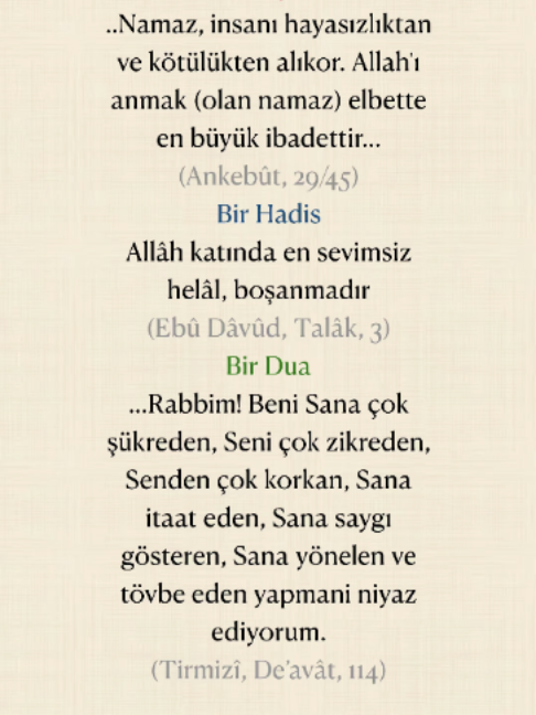 @Bir Ayet, Bir Hadis, Bir Dua