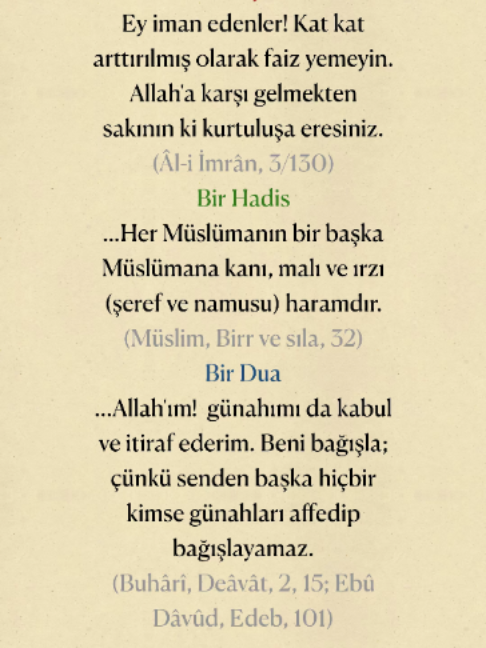 @Bir Ayet, Bir Hadis, Bir Dua