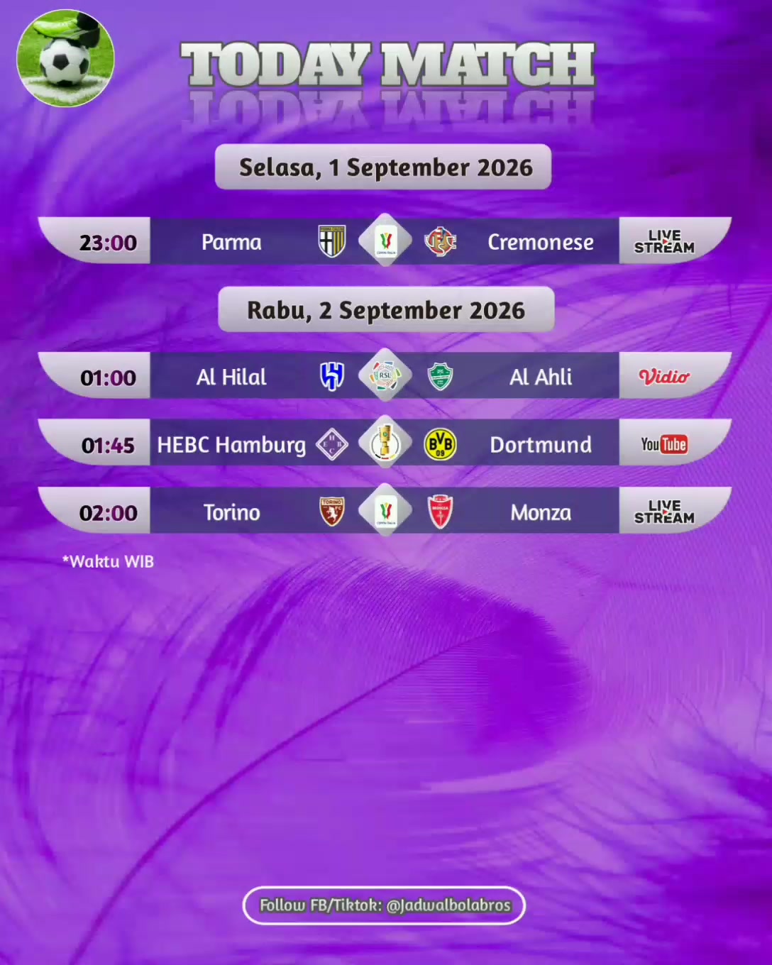 @Jadwal Bola Bros