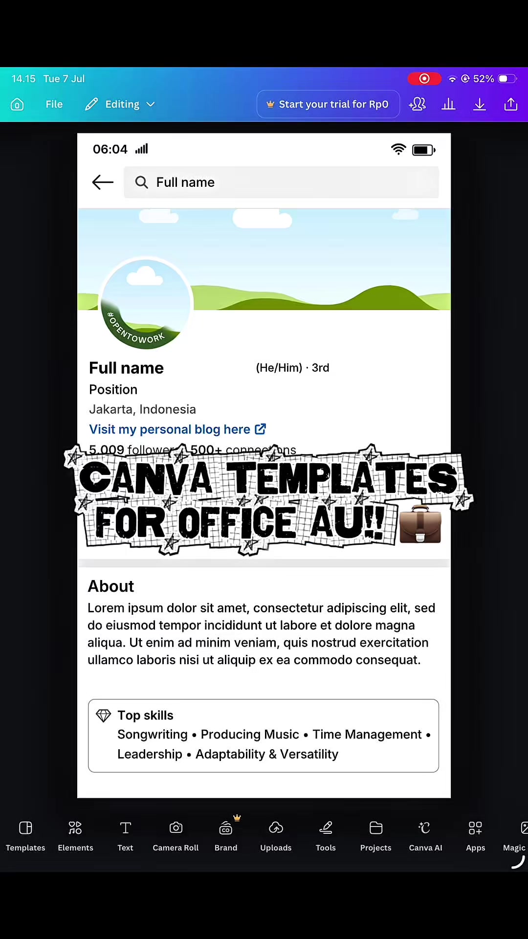 @custasea☀️ | template au canva