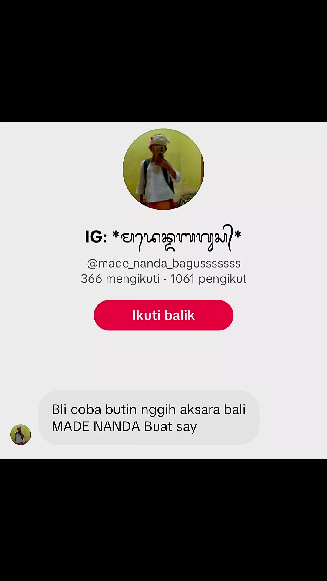 @ᬫᬤᬾᬫᬦᬶᬓ᭄᭟ Made Manik