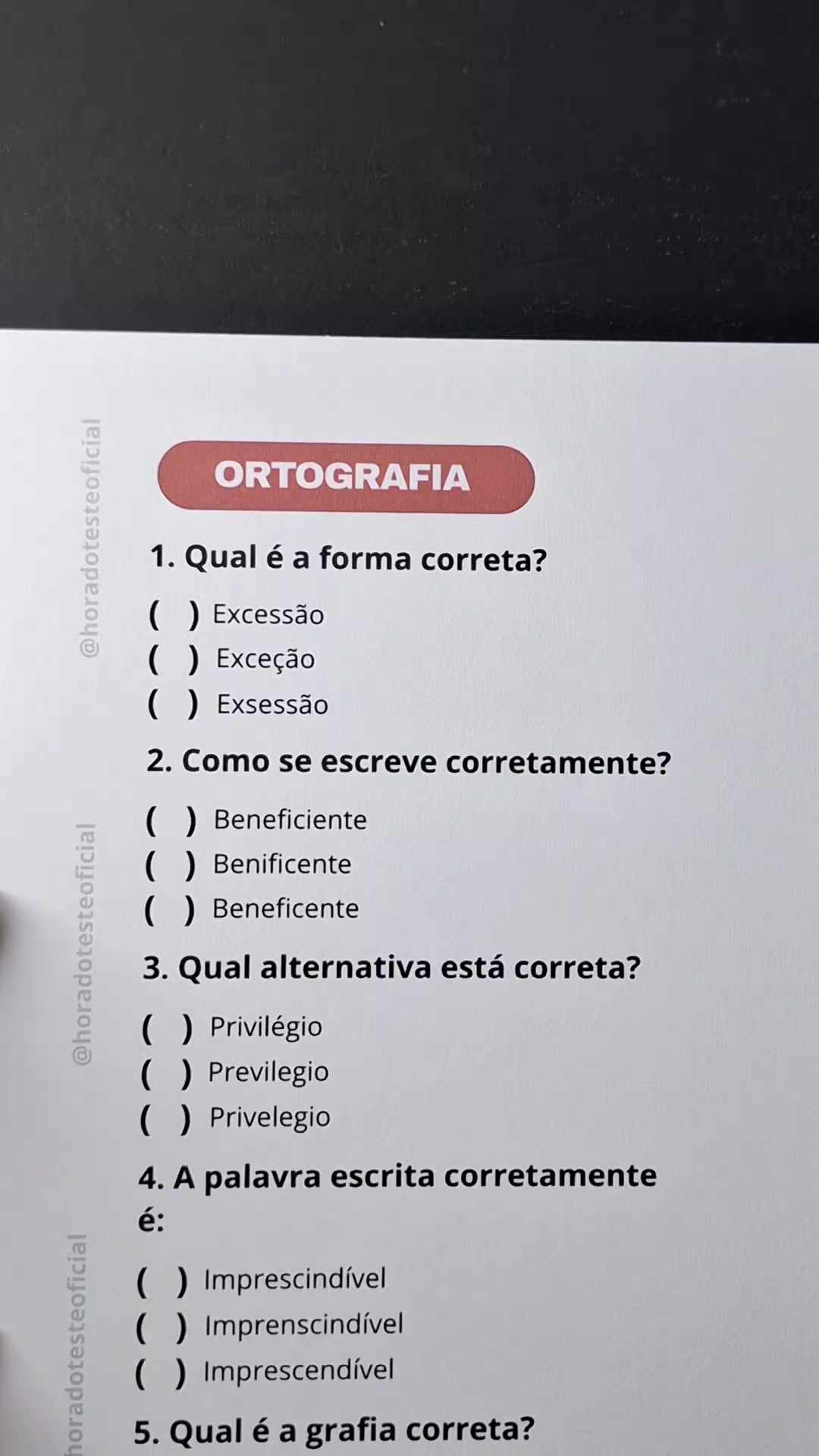 @Hora do Teste Oficial