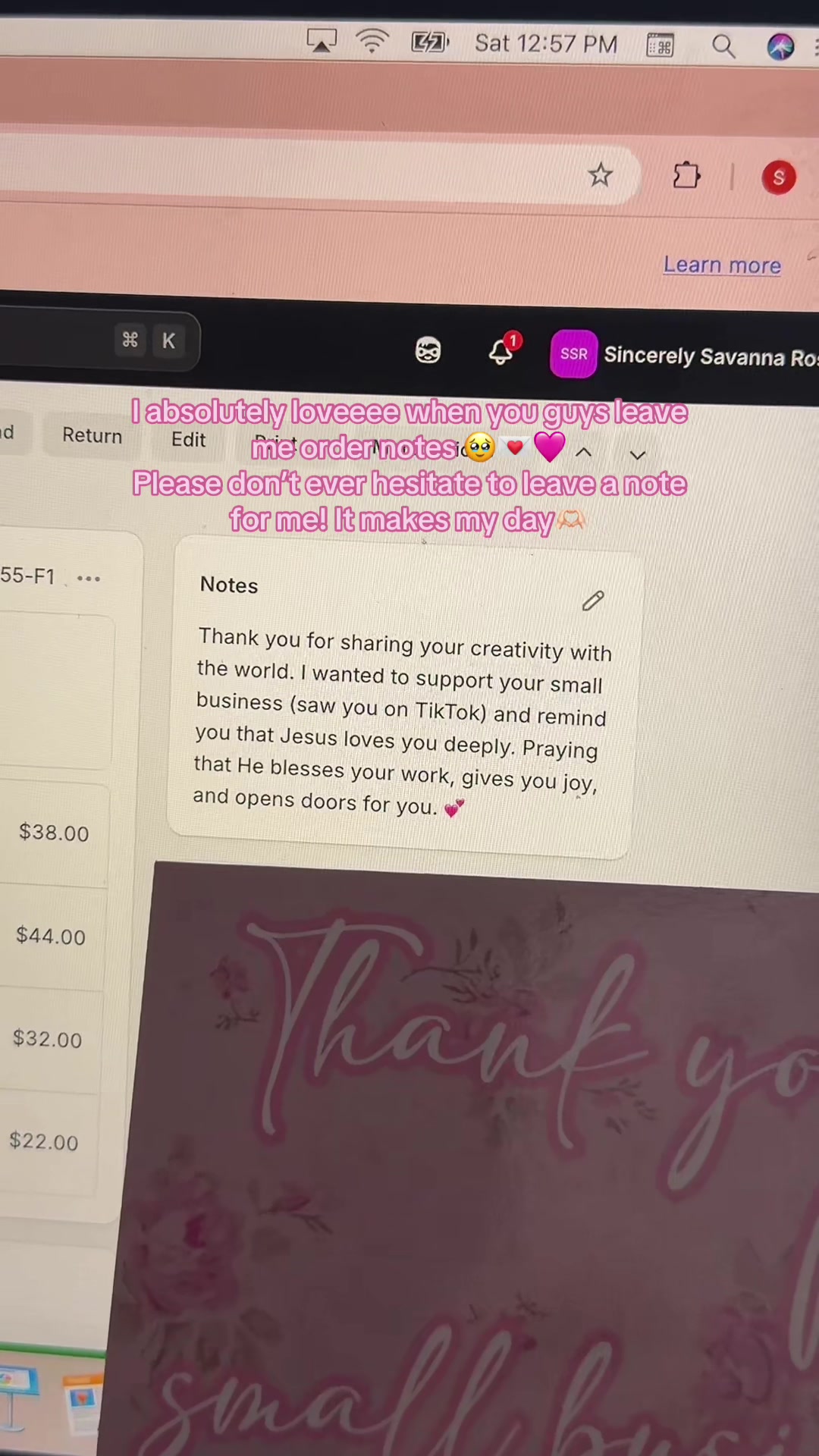 @Sincerely, Savanna Rose