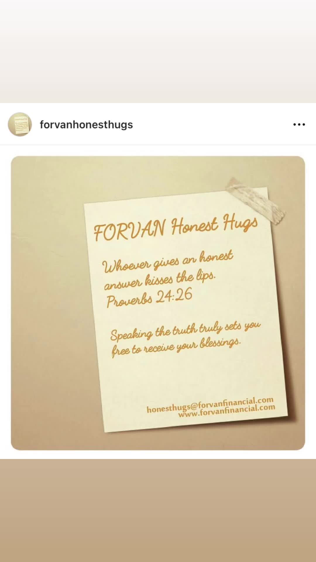@FORVAN Honest Hugs