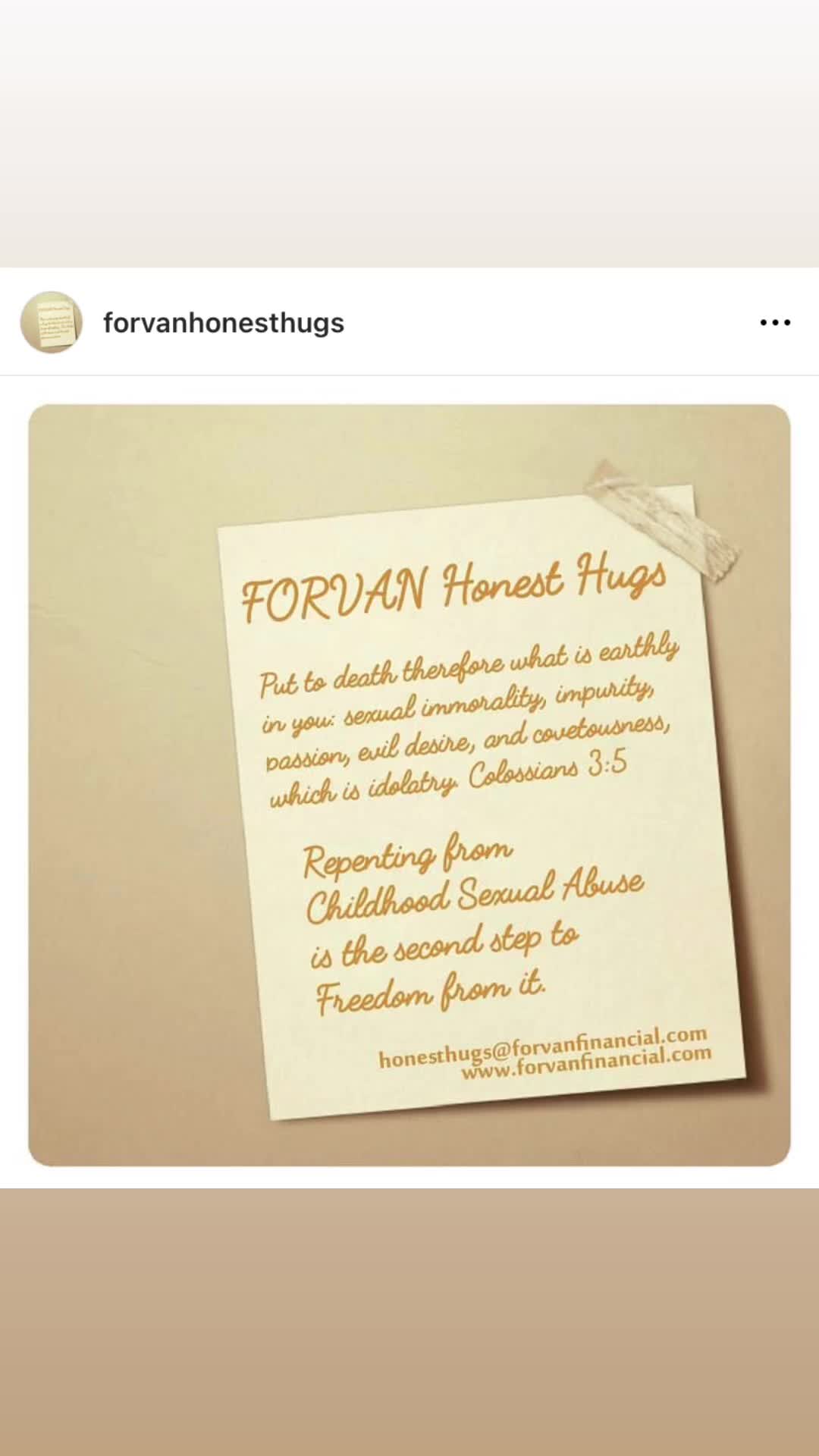 @FORVAN Honest Hugs