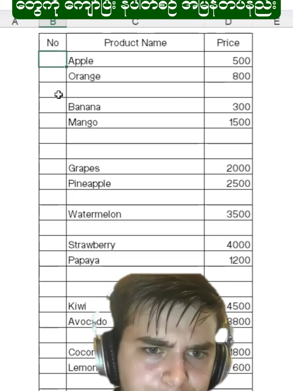 @Myanmar Excel Guide