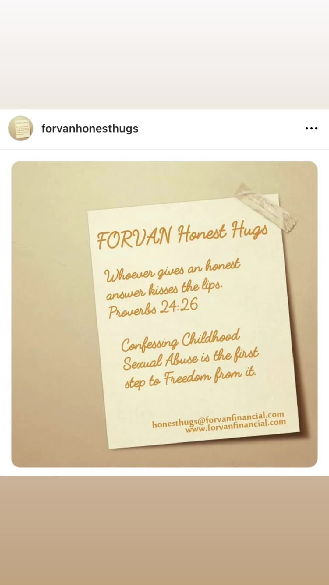 @FORVAN Honest Hugs