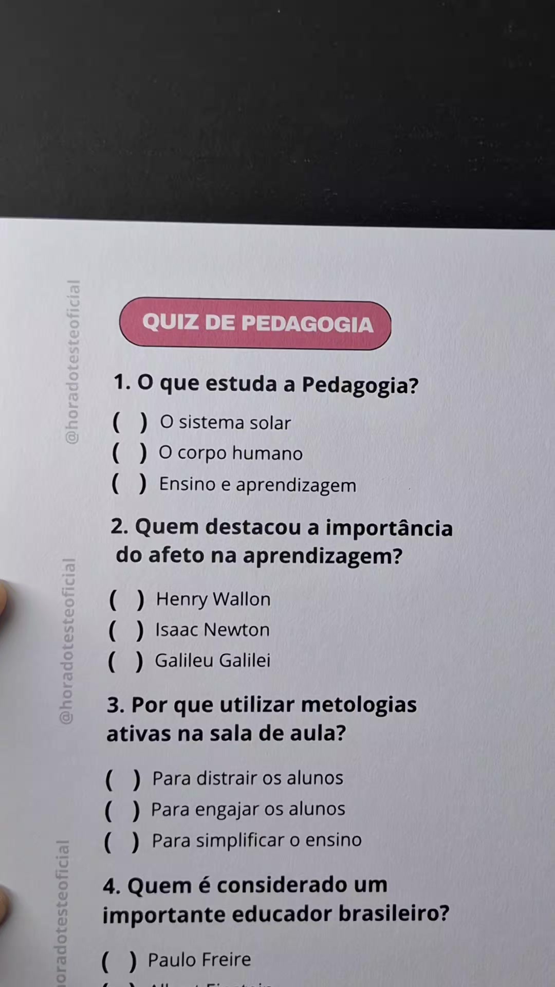 @Hora do Teste Oficial