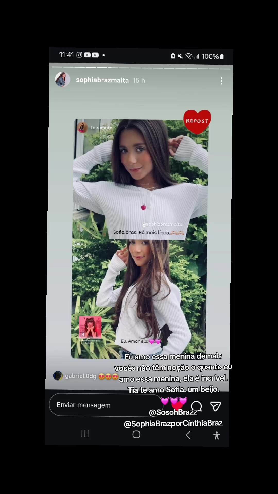 @Sofia Braz.💕💕 Sou fã.