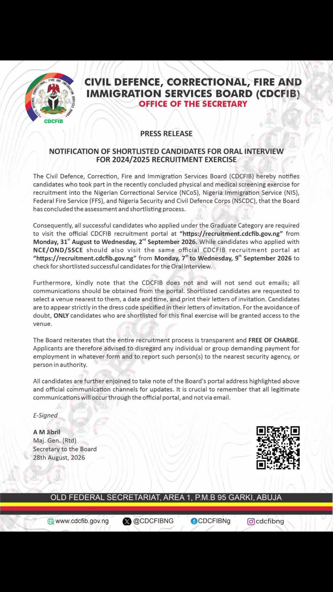 @N I S Recruitment Update