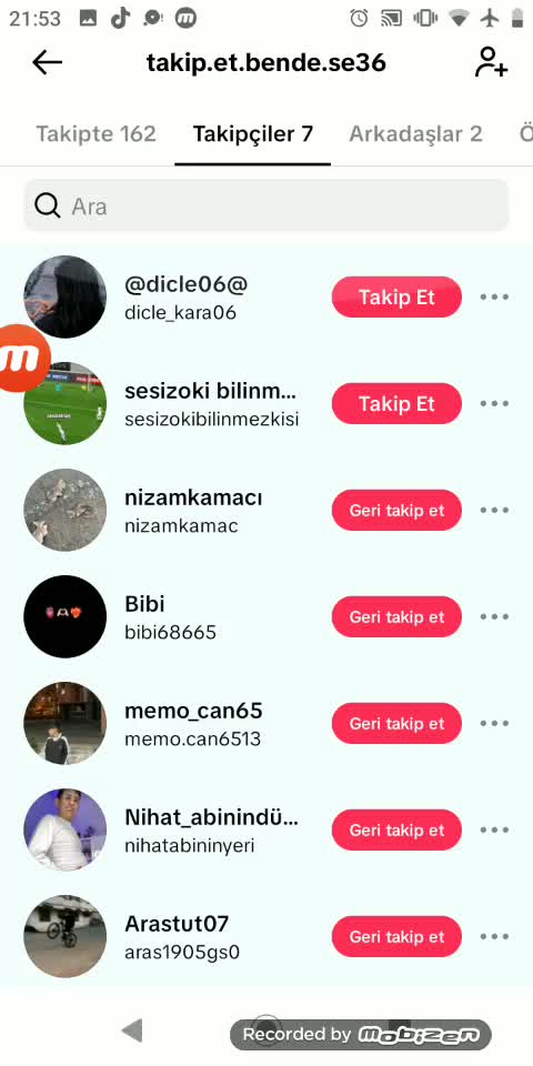 @Takip et bende seni takipediyi